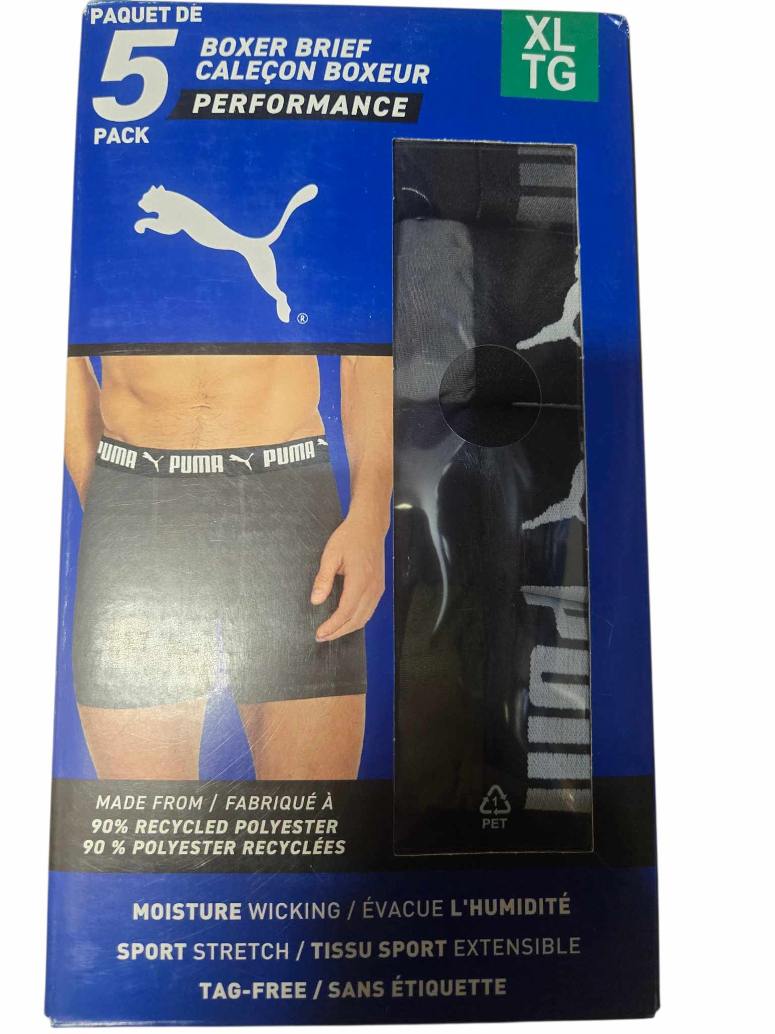 Puma - Ensemble de 5 Boxers Performance Homme