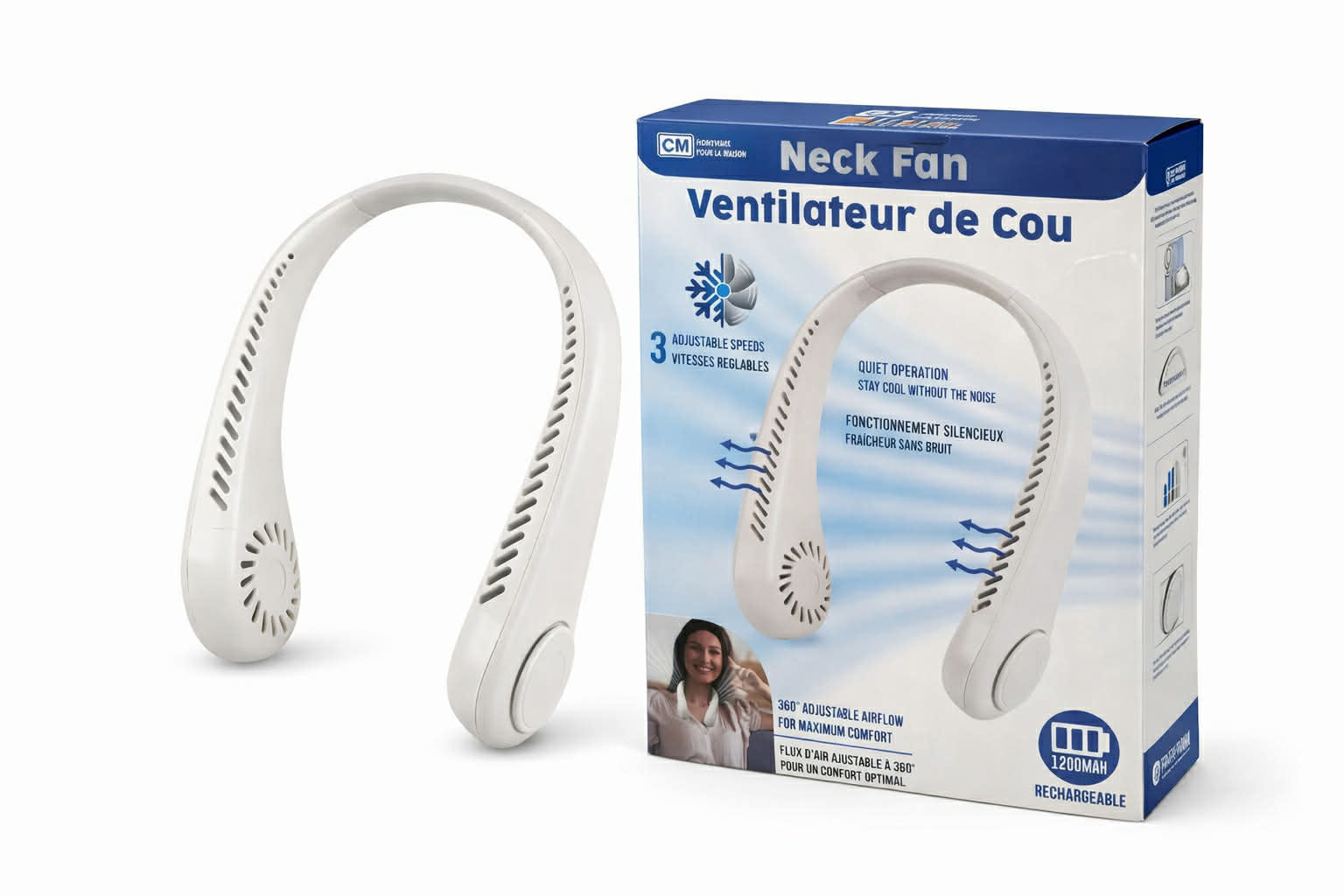 Ventilateur De Cou Rechargeable