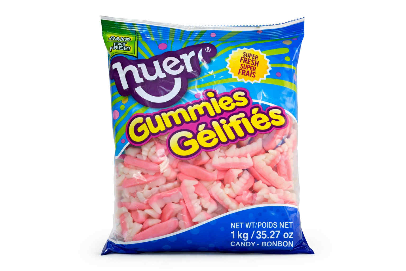 Bonbons gélifiés dents roses