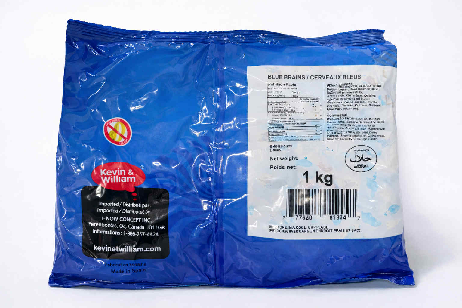 Bonbon gélifiés cerveaux bleus