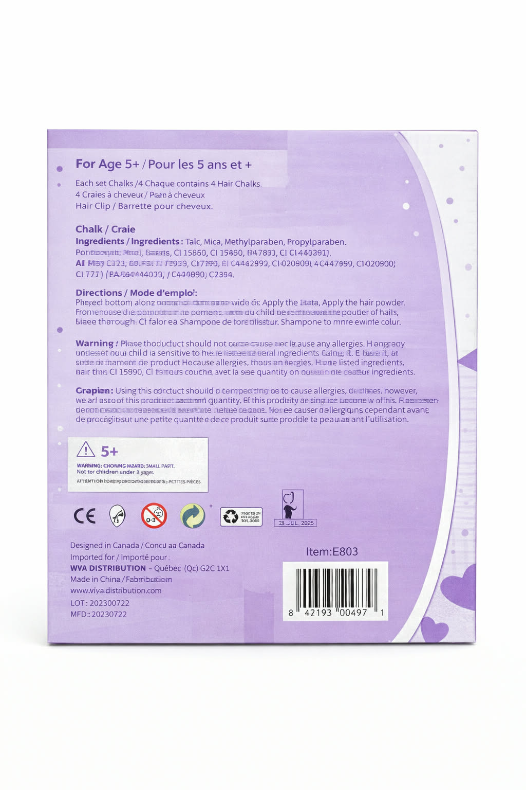 Ensembles de craies à cheveux