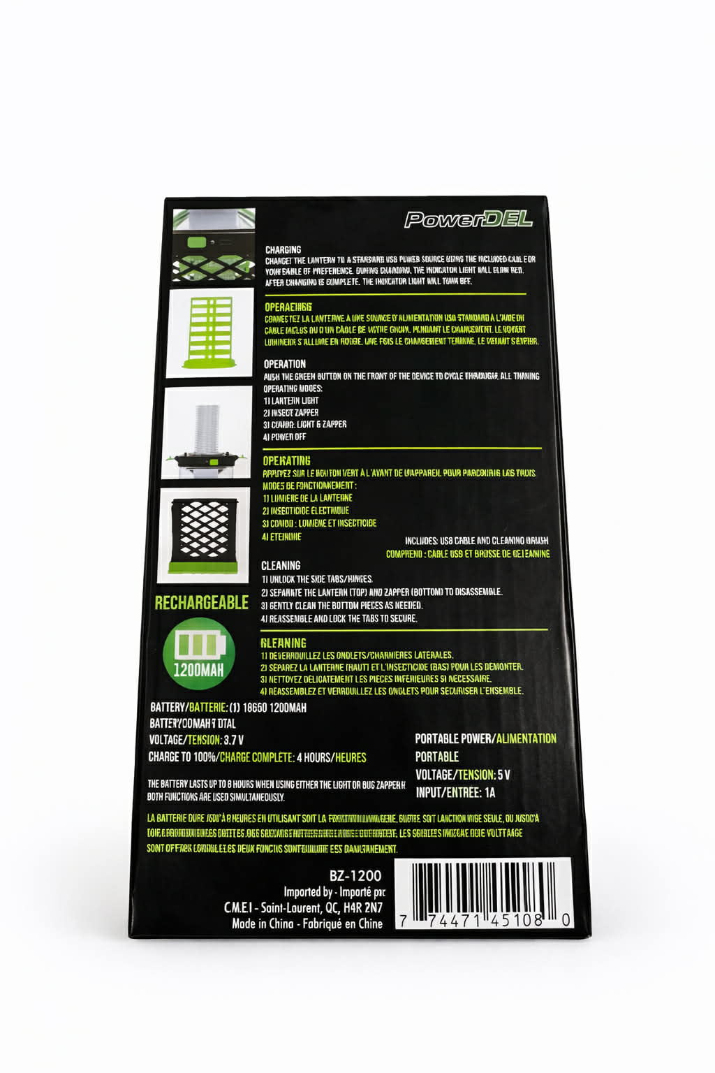 Lanterne LED Anti-insectes 2 en 1