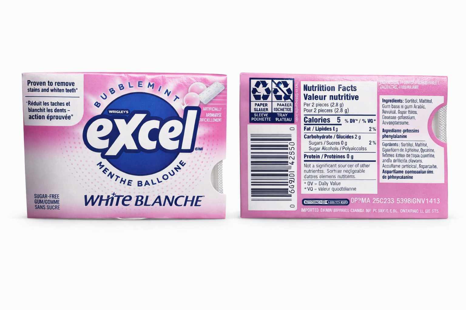 Gommes Excel White Blanche