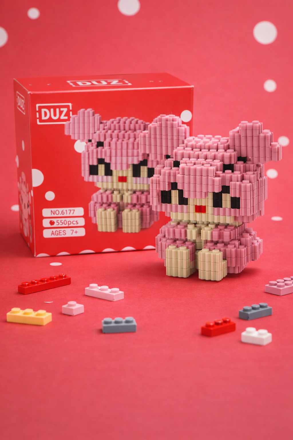 Mini Bricks Ourson Rose