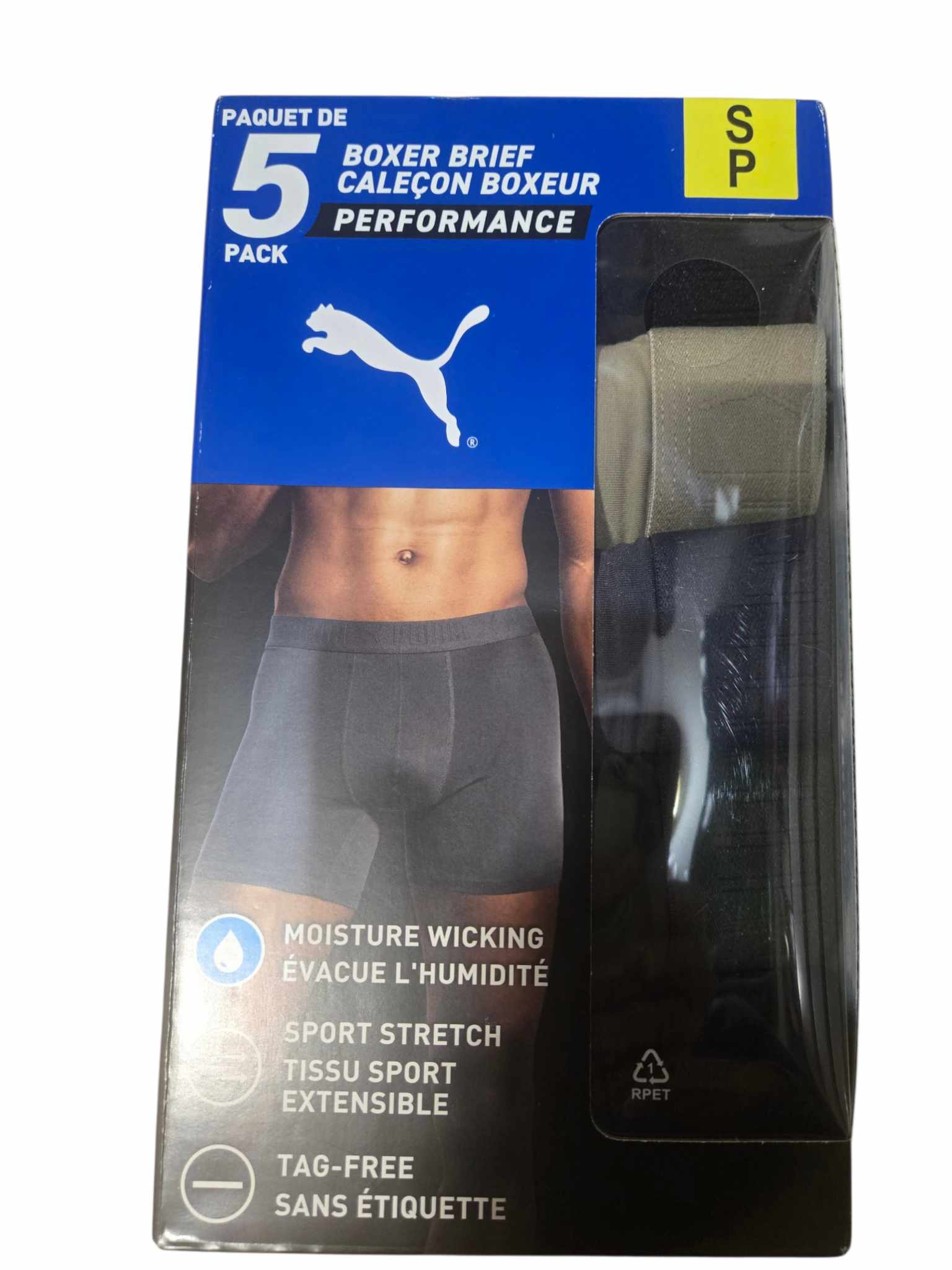 Puma - Ensemble de 5 Boxers Performance Homme