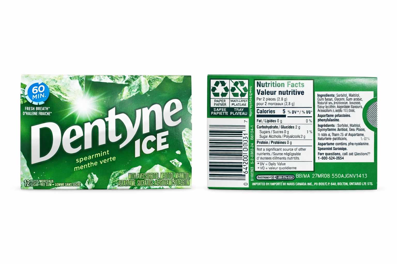 Gommes Dentyne Ice Verte