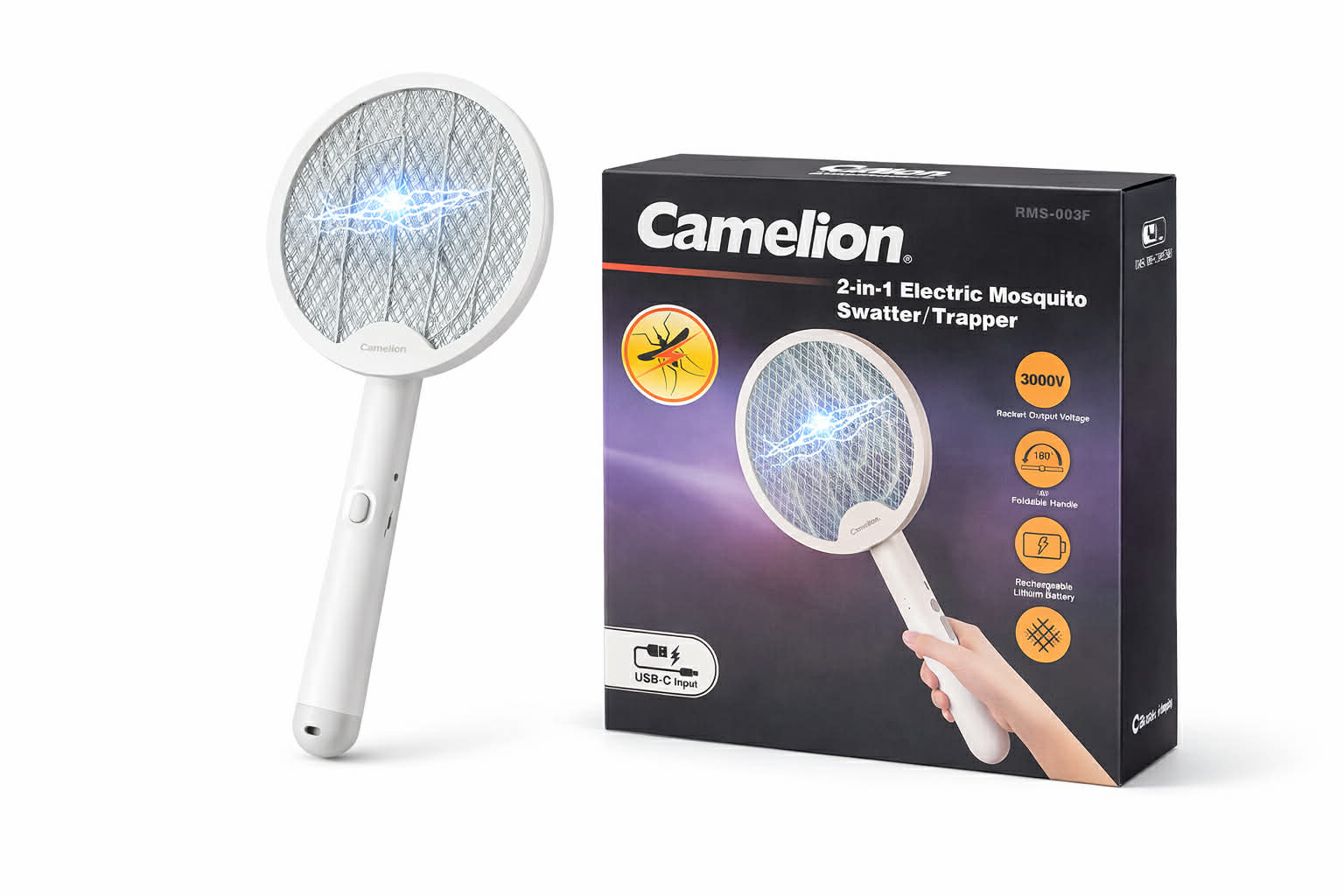 Raquette Électriques Anti-moustiques 2-en-1