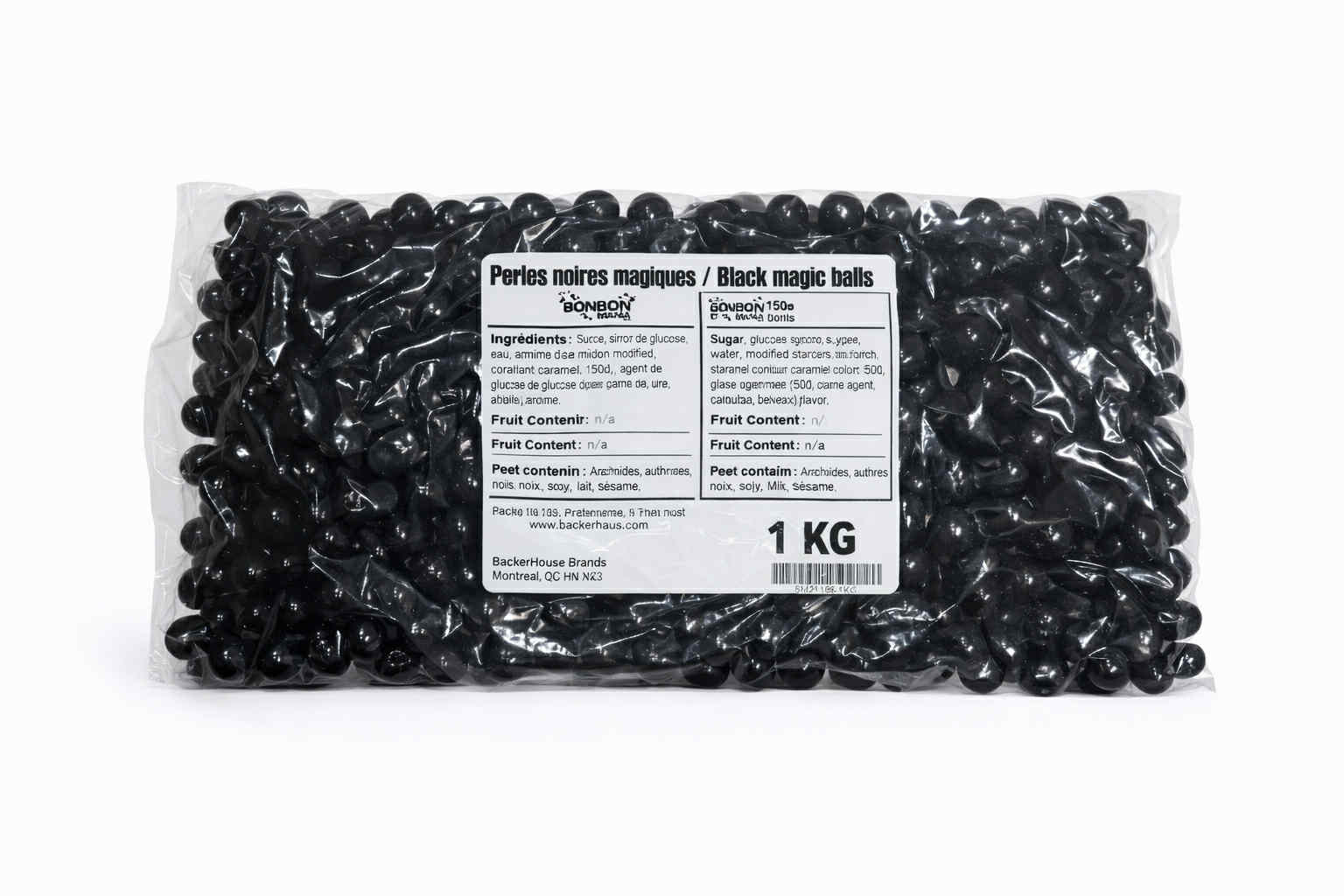 Bonbons durs perles noires