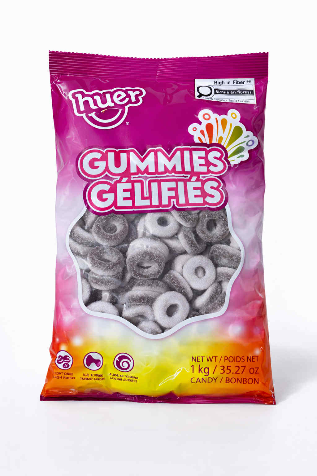 Bonbons gélifiés anneaux aux raisins